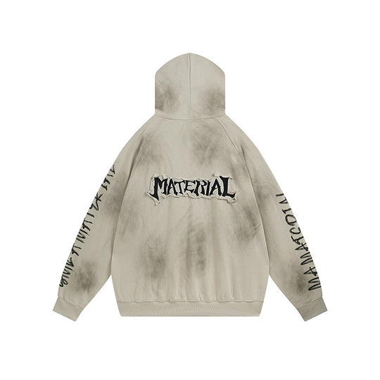 Unisex Kapuzenpullover im Oversize‑Cut mit Batik‑Wash und Statement‑Rückenprint Shop Nory