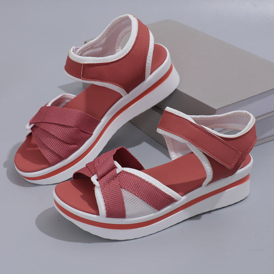 Damen Plateau-Sandalen mit verstellbarem Klettverschluss und atmungsaktivem Mesh Shop Nory