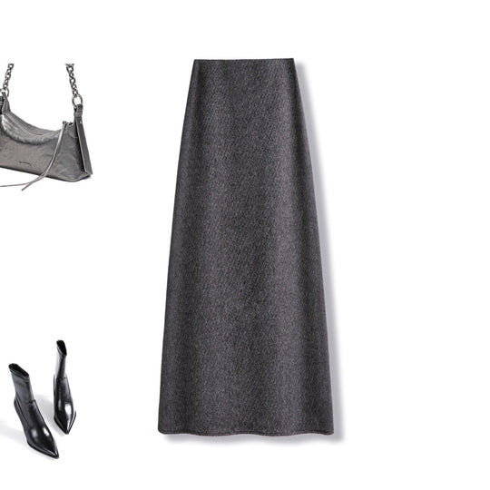 Damen Eleganter Maxirock aus hochwertigem Wollmix Shop Nory