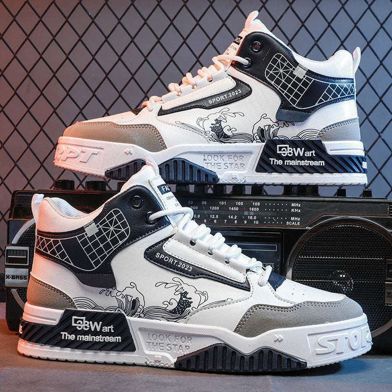 Damen Modische Hochsneaker mit grafischen Details