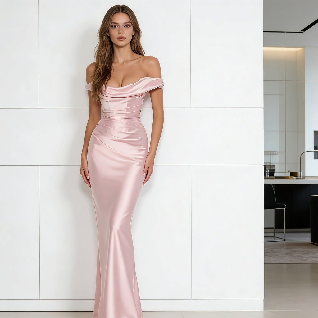 Damen Elegantes Abendkleid mit luxuriösem Drapierungsdetail und figurbetontem Schnitt Shopnory