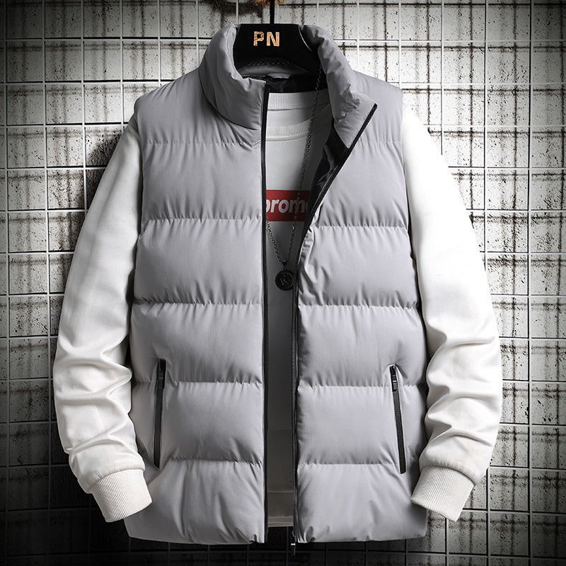 Herren Gepolsterte Steppweste im Layering-Look mit hohem Stehkragen und Reißverschlusstaschen Shop Nory