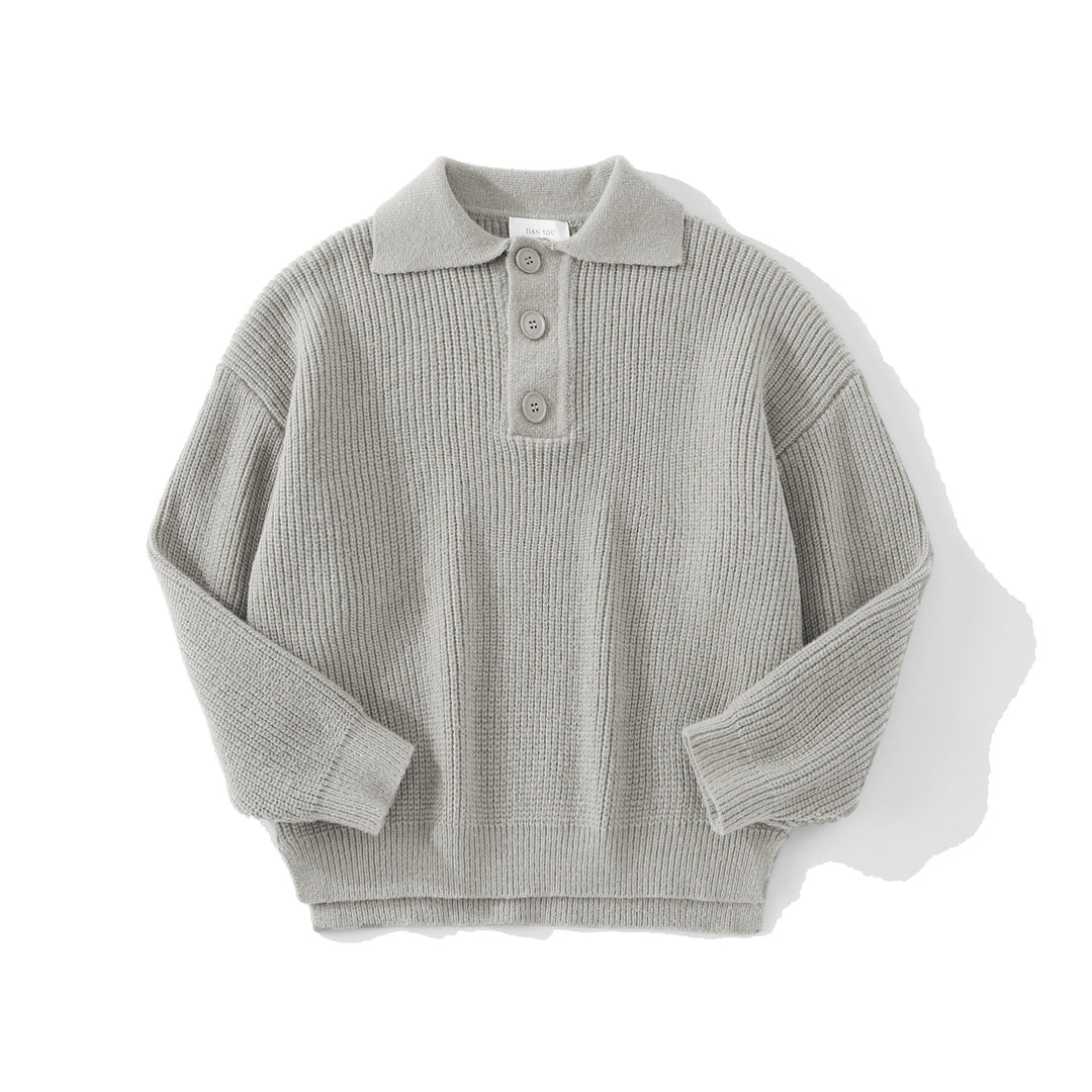 Damen Bequemer Strickpullover mit Knopfdetails Shop Nory