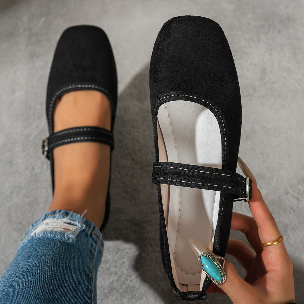 Damen edle Ballerinas mit klassischem Riemen