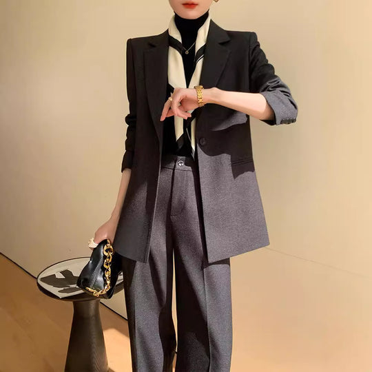 Damen Elegantes Blazer Set mit Taillengürtel Shop Nory