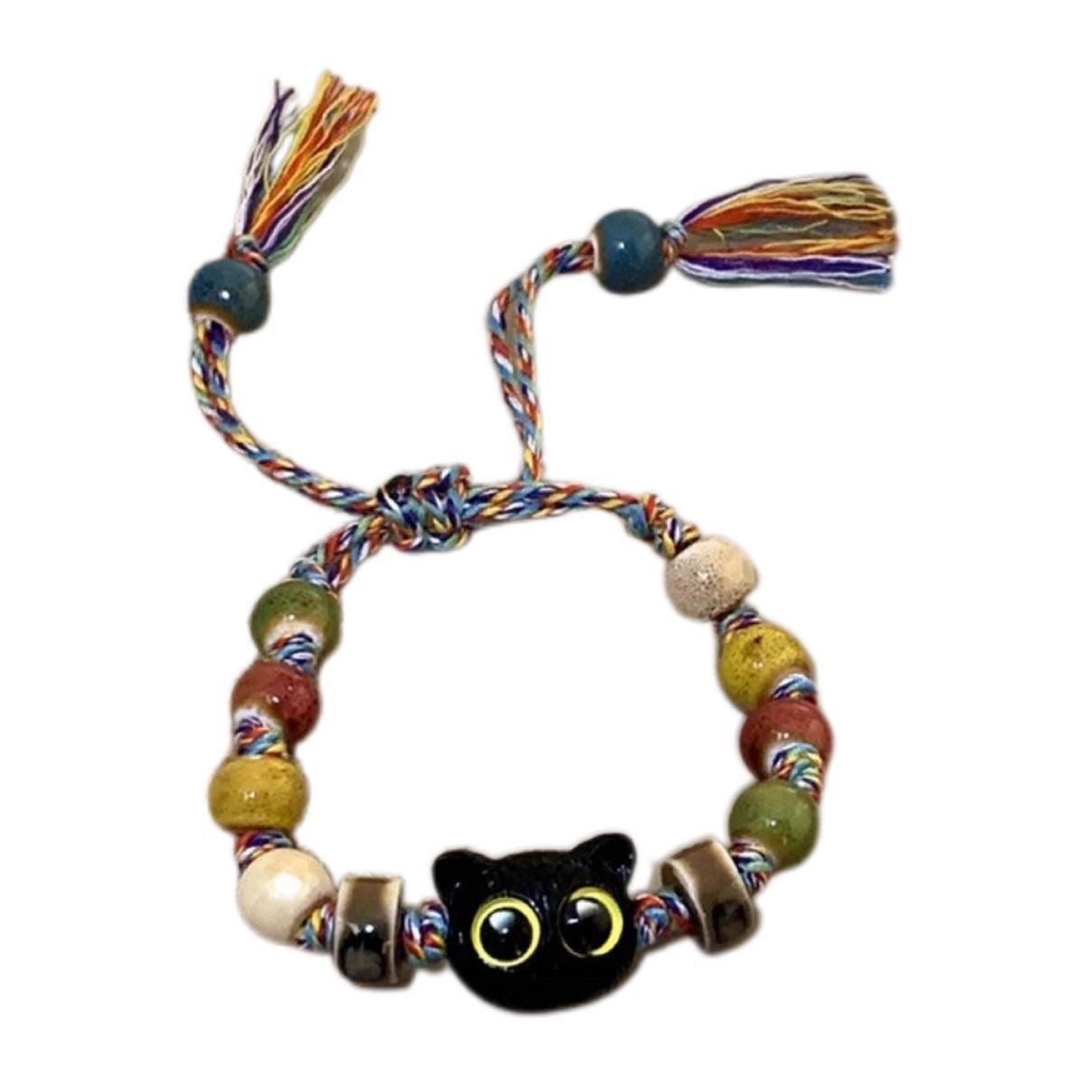Damen Armband mit handgefertigten Tiermotiven und bunten Perlen Shop Nory
