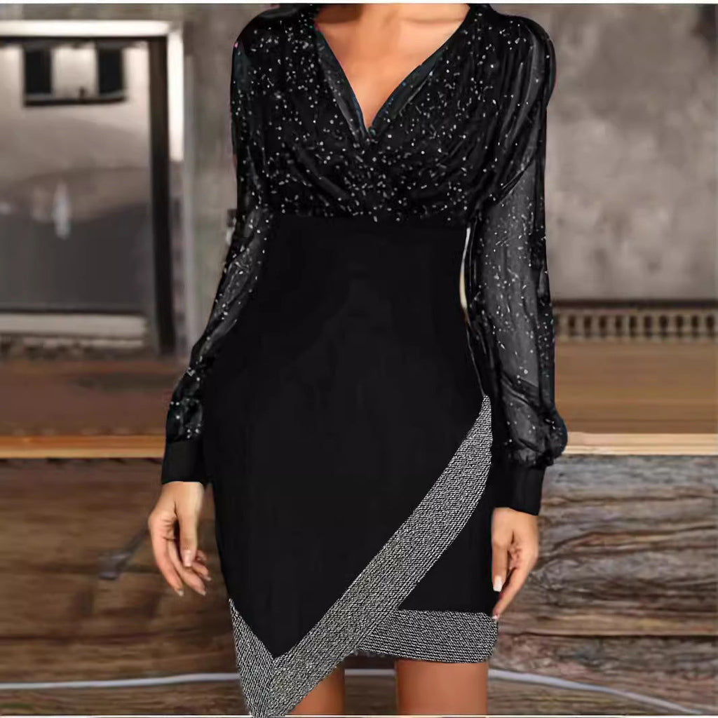Damen Abendkleid mit Funkelnden Details und Elegantem Schnitt