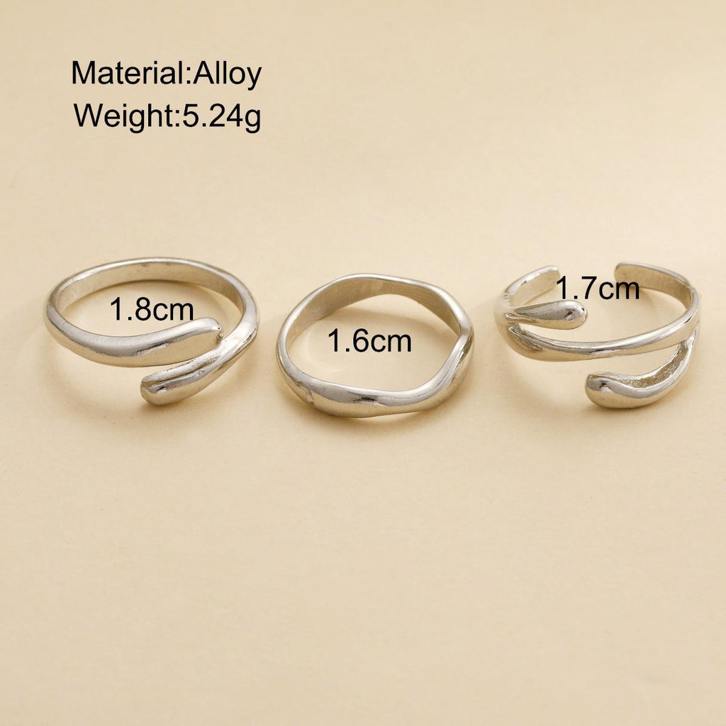 Damen Ring-Set mit kreativem, fließendem Design Shop Nory