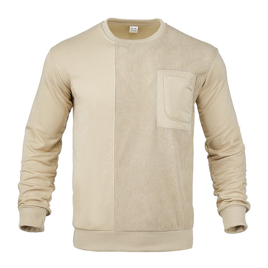 Herren Struktur-Sweatshirt mit Rippen-Panel und Brusttasche Shop Nory