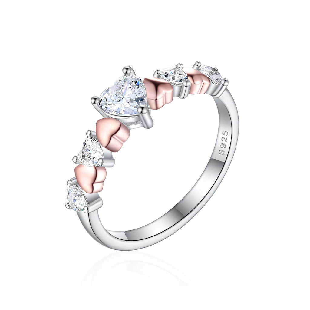 Damen Ring mit herzförmigem Design und funkelnden Zirkonia Shop Nory