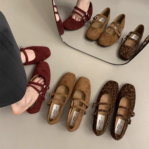 Damen Ballerina-Pantoletten mit modischem Riemchen und komfortablem Fußbett