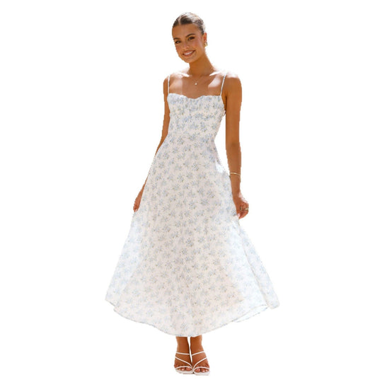 Damen Maxikleid mit zarten Blumenmuster