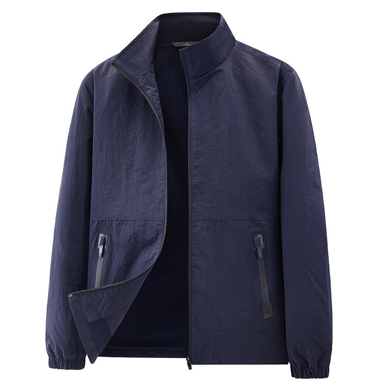 Herren Minimalistische Funktionsjacke mit Stehkragen, atmungsaktivem Meshfutter und wasserabweisenden Reißverschlüssen Shop Nory