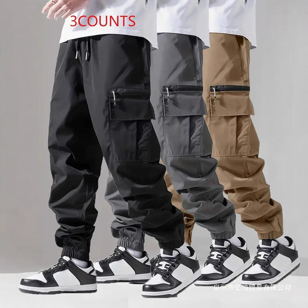 Herren Twill-Cargo-Jogginghose mit Reißverschluss-Beintasche & Tunnelzugbund Shop Nory