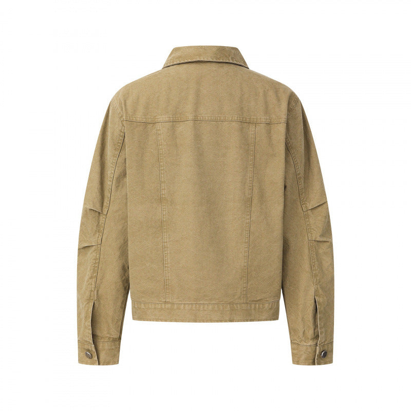 Unisex Boxy-Denimjacke im Worker‑Look mit Metallknopfleiste und Brusttaschen Shop Nory