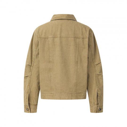 Unisex Boxy-Denimjacke im Worker‑Look mit Metallknopfleiste und Brusttaschen Shop Nory