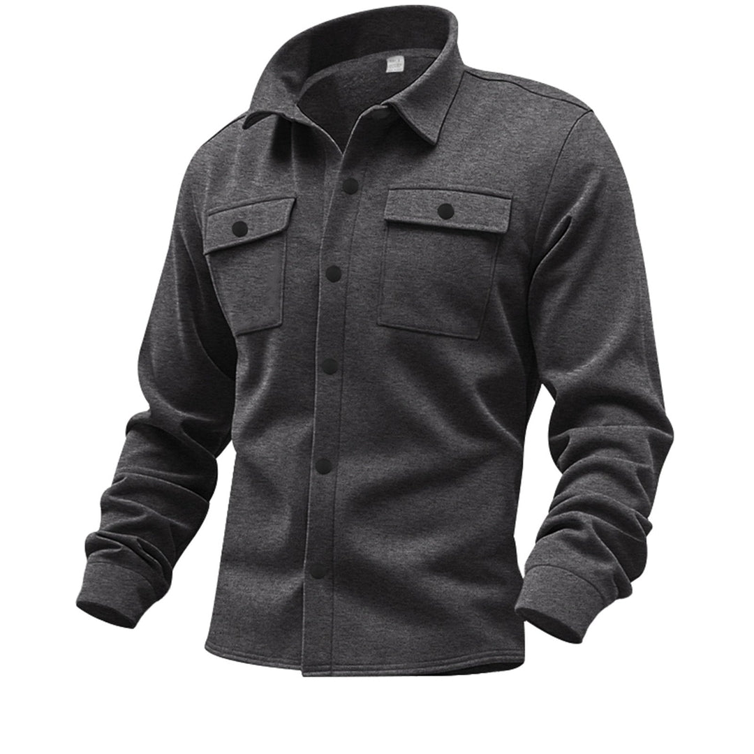 Herren lässige Button-Down Hemdjacke mit zwei seitlichen Brusttaschen und klassischem Kragen
