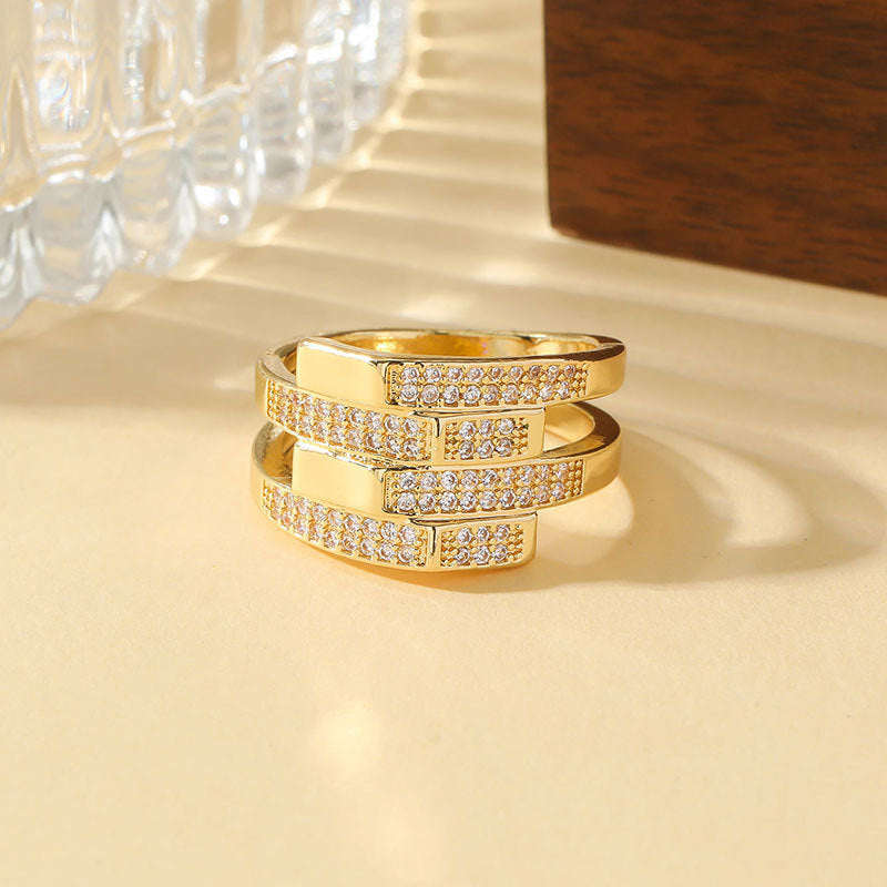Damen Statement-Ring mit funkelnden Kristallen Shop Nory