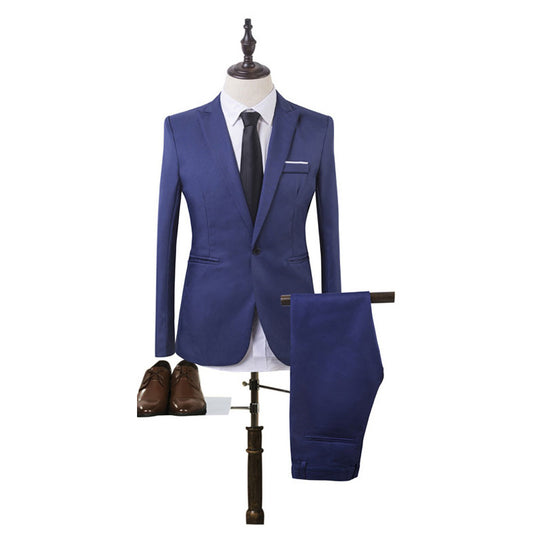 Herren Tailliertes Ein-Knopf-Anzugsset im Slim‑Fit mit schmaler Anzughose Shop Nory