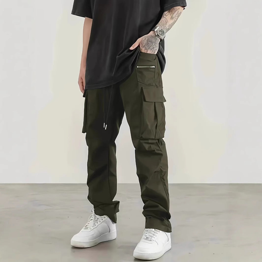 Herren weite Utility-Cargohose mit Tunnelzugbund, Multifunktionstaschen & Reißverschlusstasche Shop Nory