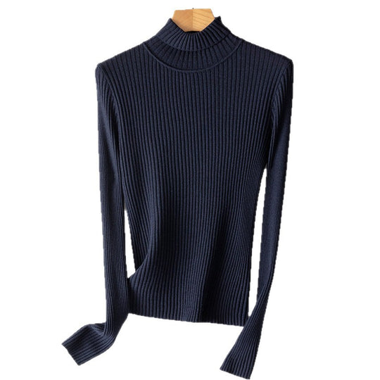 Damen Figurnaher Feiner Rippstrick-Rollkragenpullover mit Stretch-Finish Shop Nory