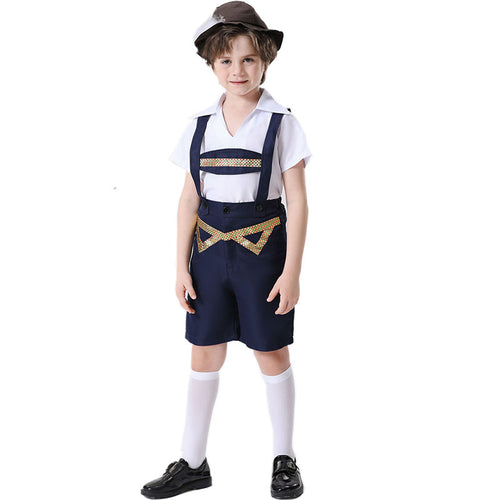 Unisex nan festliche Kinderhose mit verstellbaren Hosenträgern und Ziergürtel Shop Nory