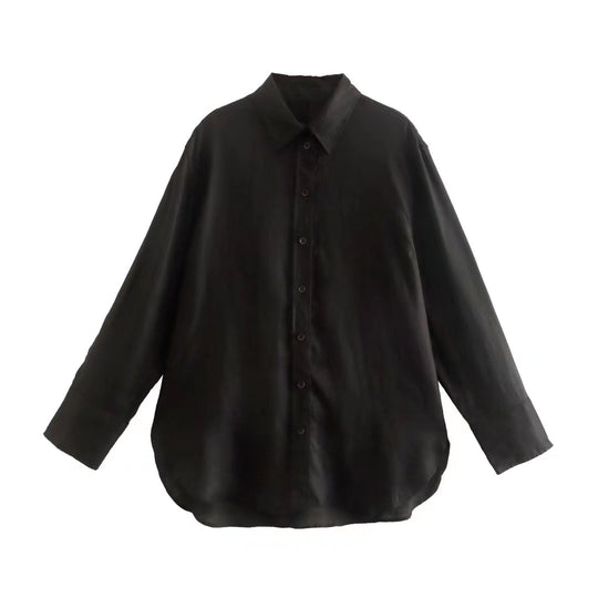 Damen Oversize-Hemdbluse mit verlängertem Rückenteil, kastigem Schnitt und durchgehender Knopfleiste Shop Nory