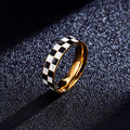 Damen Schachbrettmuster Keramikeinlage Ring Shop Nory