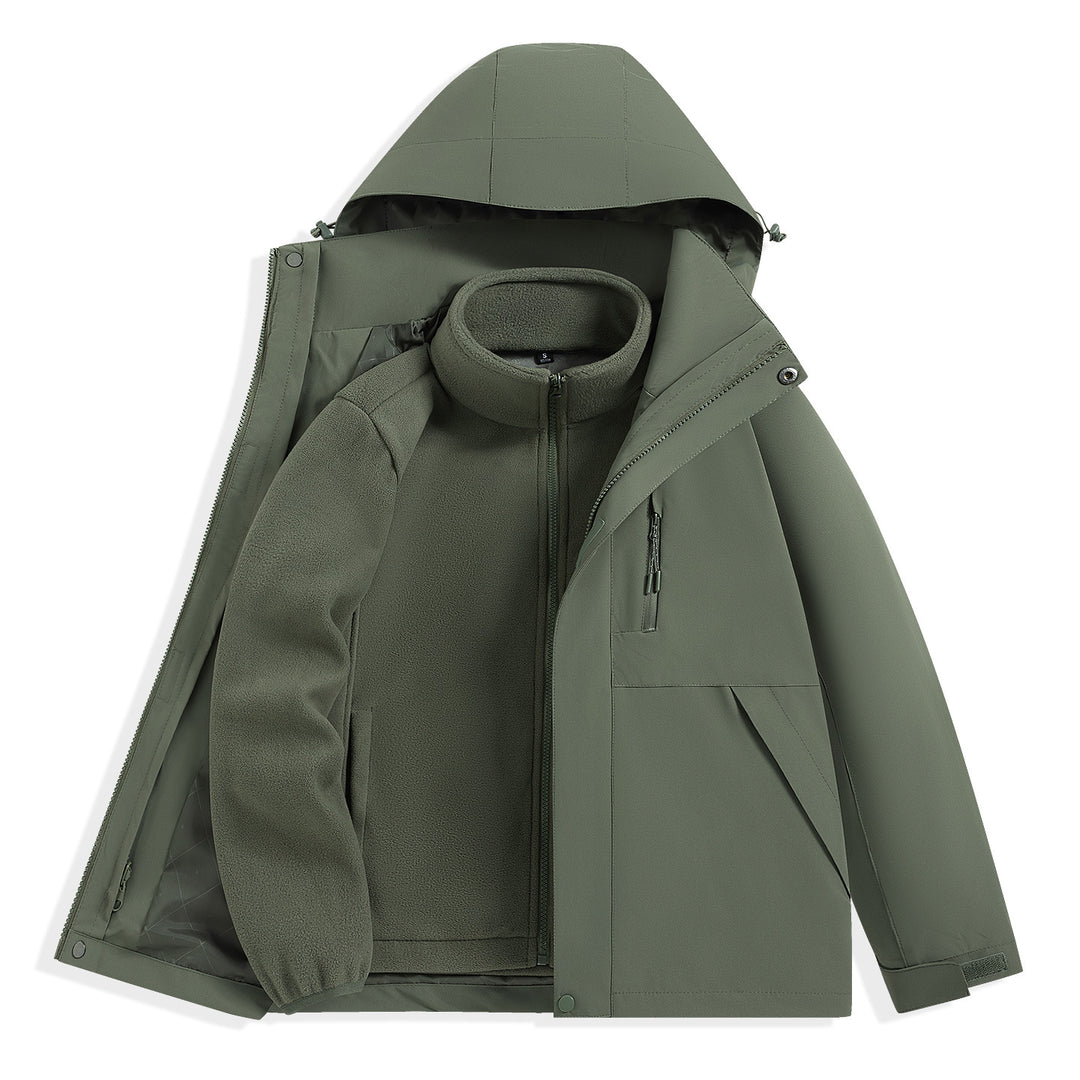 Herren zweilagiger Outdoorparka mit herausnehmbarer Fleece-Innenjacke und Kapuze Shop Nory