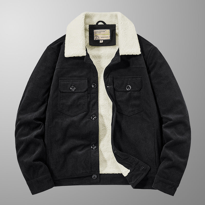 Herren Cordjacke im Truckerstil mit Teddyfutter und aufgesetzten Brusttaschen Shop Nory