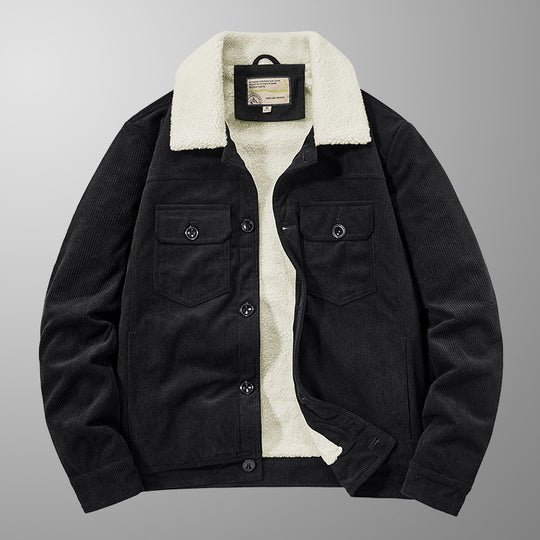 Herren Cordjacke im Truckerstil mit Teddyfutter und aufgesetzten Brusttaschen Shop Nory