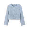 Damen Kurz Geschnittene Designer-Jacke mit Strukturiertem Stoff