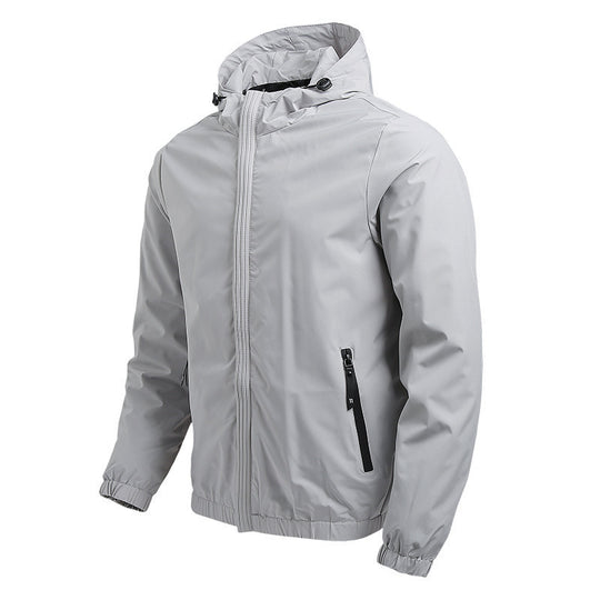 Herren leichter wasserabweisender Kapuzen-Softshellblouson mit Reißverschlusstaschen Shop Nory