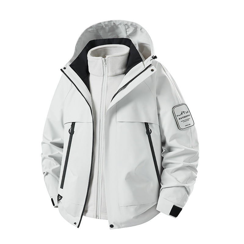 Herren multifunktionale Wasserfeste Softshell-Regenjacke mit abnehmbarer Fleece-Innenjacke Shop Nory