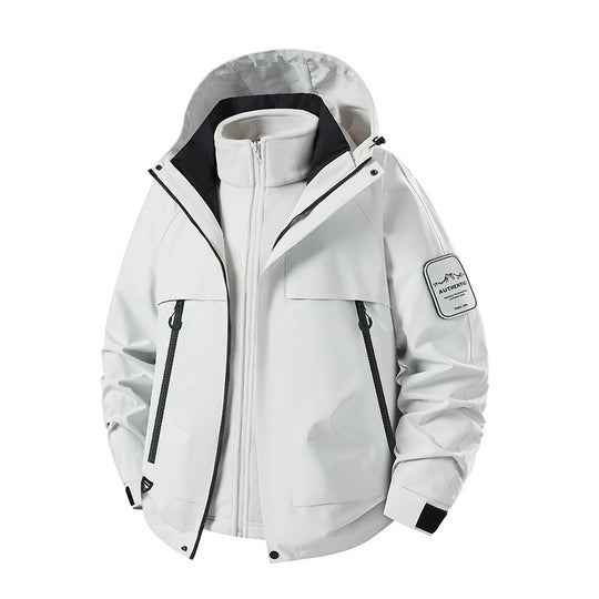 Herren multifunktionale Wasserfeste Softshell-Regenjacke mit abnehmbarer Fleece-Innenjacke Shop Nory