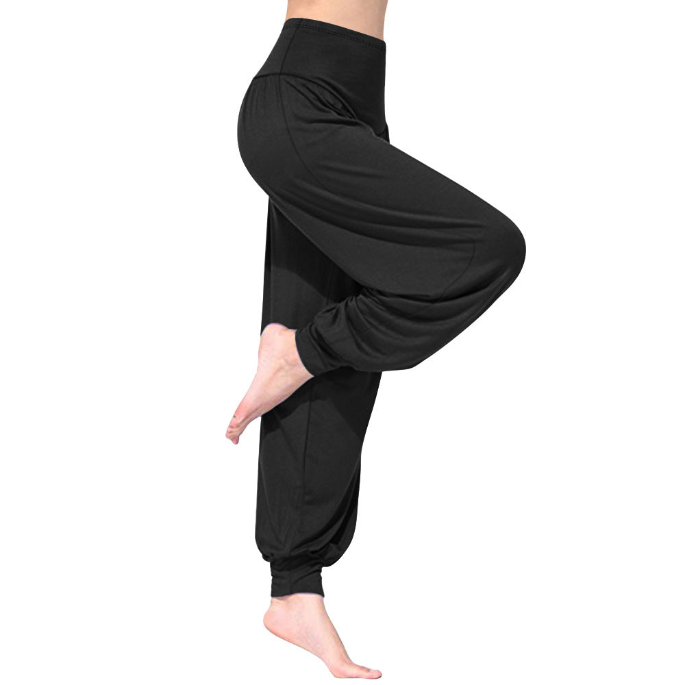 Damen Locker geschnittene Harem-Yoga-Hose mit hohem Bund und Elastikabschluss Shopy Nory