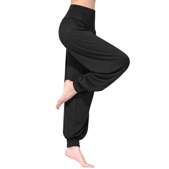 Damen Locker geschnittene Harem-Yoga-Hose mit hohem Bund und Elastikabschluss Shopy Nory