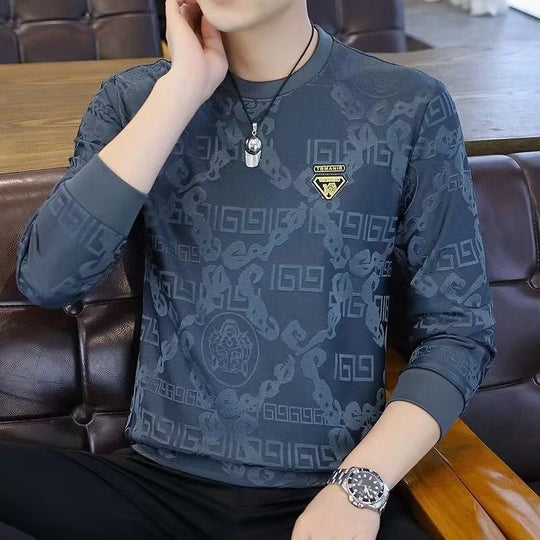 Herren Modernes Langarmshirt mit kreativem Strukturdesign Shop Nory
