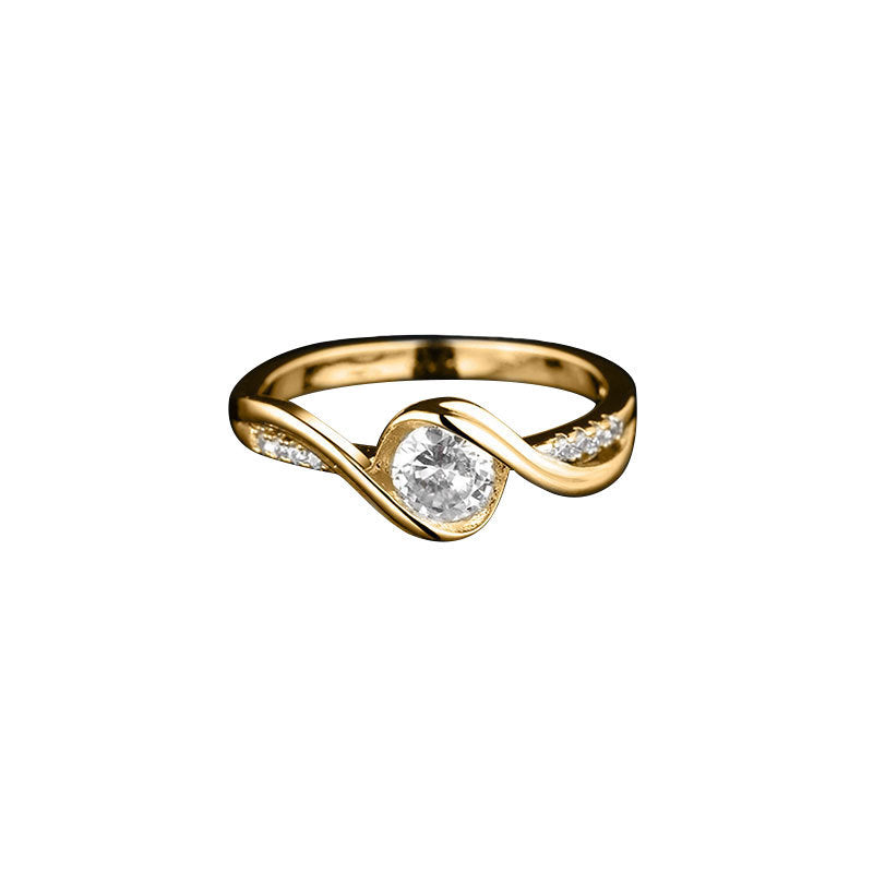 Damenring mit elegantem Twist-Design und funkelndem Zirkonia Shop Nory