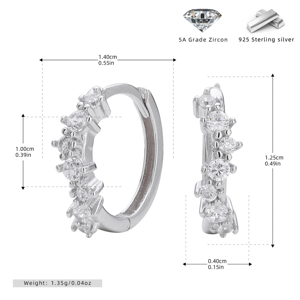 Damen Creolen mit funkelnden Zirkonen und hochwertigem 925 Sterling Silber Shop Nory