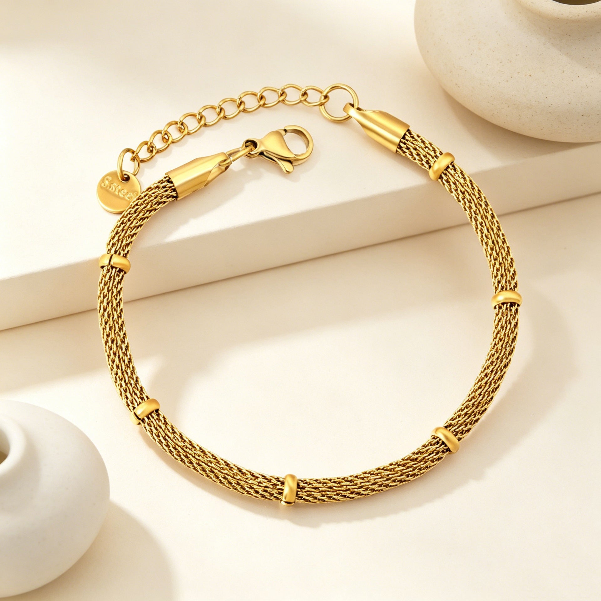 Damen Edelstahl Armband mit flexiblem Ketten-Design und elegantem Verschluss Shop Nory