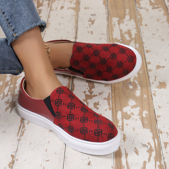 Damen Slip-On Plateau-Sneaker mit Glitzerfront, gepolstertem Fersenbereich und weißer Profilsohle Shop Nory