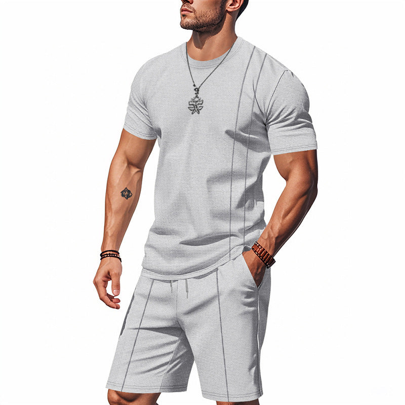 Herren Sportliches Kurzarm- und Shorts-Set aus atmungsaktivem Material