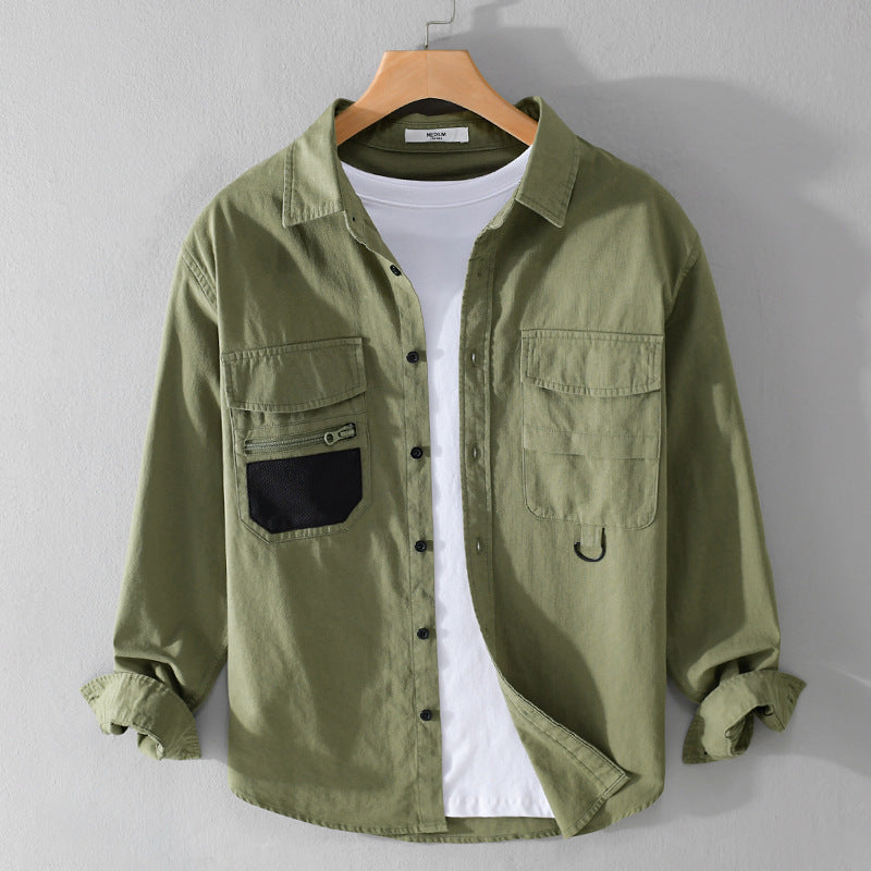 Herren Utility-Overshirt aus Baumwollmix mit Mehrfachtaschen und D-Ring Shop Nory