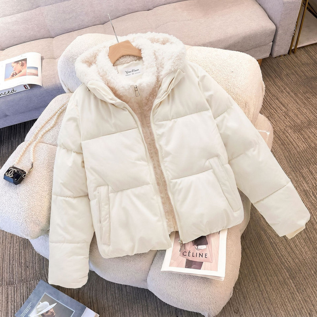 Damen nan kompakte Steppjacke mit Sherpa-Innenkapuze, wärmender Thermoisolierung und verdecktem Zweiwege-Reißverschluss Shop Nory