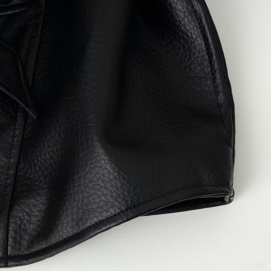 Damen Kurzblazer aus veganem Leder mit Schalkragen und Taillenbindegürtel Shop Nory