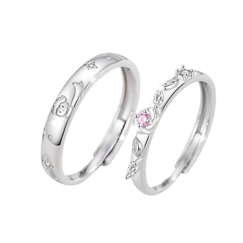 Damenring mit floralem Rosendesign und funkelnden Zirkonia Shop Nory