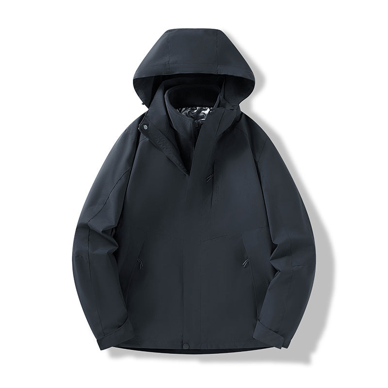 Herren Minimalistische City-Outdoorjacke mit verschweißten Nähten, verstellbarer Kapuze und Thermofutter Shop Nory