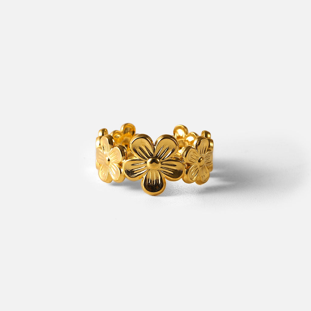 Damen Offener Ring mit floralen Motiven Shop Nory