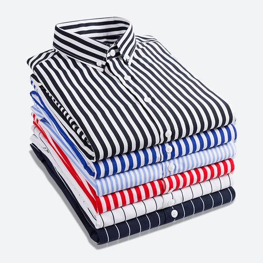 Herren gestreiftes Businesshemd mit Button-Down-Kragen und taillierter Silhouette Shop Nory